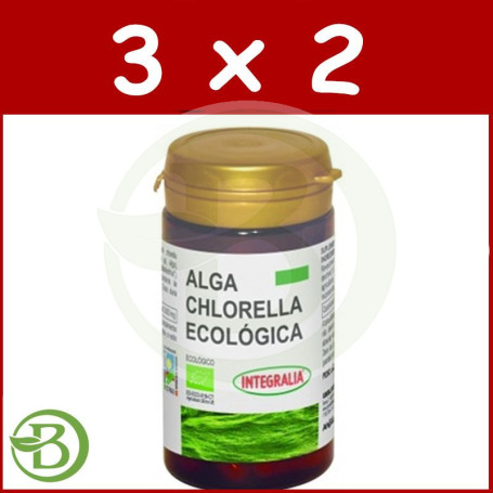 Pack 3x2 Alga Chlorella Ecológica 60 Cápsulas Integralia