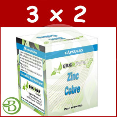 Pack 3x2 Ergosphère Zinc-Cuivre 50 Gélules Ergonat