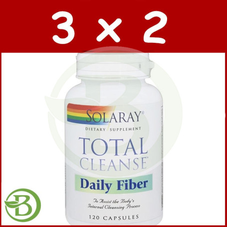 Pack 3x2 Total Cleanse Fiber 120 Capsulas Solaray