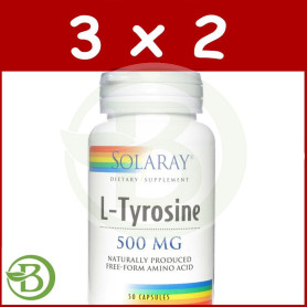 Pack 3x2 L-Tyrosina 500Mg. 50 Cápsulas Solaray