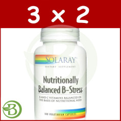 Pack 3x2 B-Stress Nutritionnellement Equilibré 100 Gélules Végétales Solaray