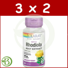 Pack 3x2 SUPER RHODIOLA 60 CAPSULES VÉGÉTALES SOLARAY