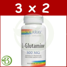 Pack 3x2 L-Glutamine 500Mg. 50 gélules Solaray