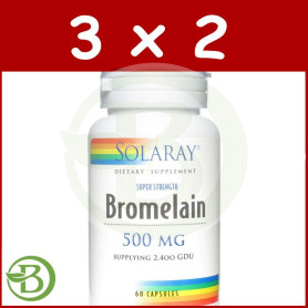 Pack 3x2 Bromelaina 60 Cápsulas Solaray