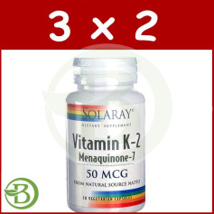 Pack 3x2 Vitamine K2 30 Gélules Solaray