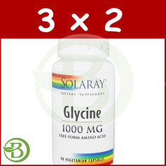 Pack 3x2 Glycine 1 000Mg. 60 gélules Solaray