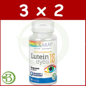 Pack 3x2 Lutein Eyes 18Mg. 30 Cápsulas Solaray