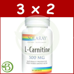 Pack 3x2 L-Carnitine 500Mg. 30 gélules Solaray