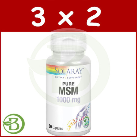 Pack 3x2 Msm Pure 1.000Mg. 60 Cápsulas Solaray