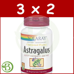 Pack 3x2 Extrait de Racine d&#39;Astragale 200Mg. 30 gélules Solaray