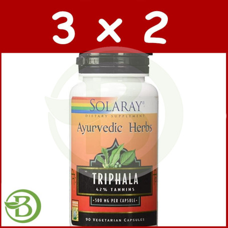 Pack 3x2 Triphala 500Mg. 60 Cápsulas Solaray