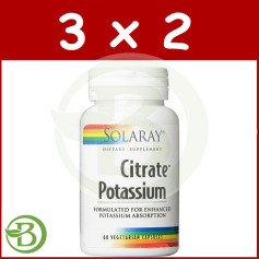 Pack 3x2 Citrate de Potassium 99Mg. 60 gélules Solaray