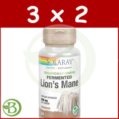 Pack 3x2 Crinière de Lion 500Mg. 60 gélules Solaray