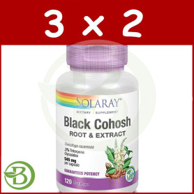 Pack 3x2 Black Cohosh 120 Cápsulas Solaray