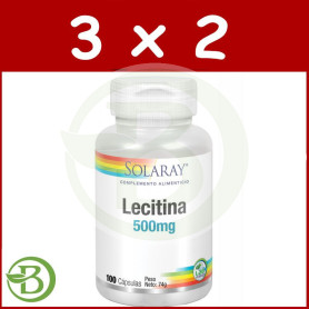 Pack 3x2 Lecitina 100 Cápsulas Solaray