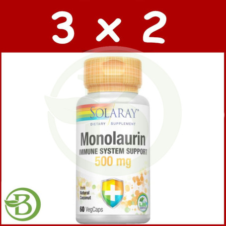 Pack 3x2 Monolaurin 60 Cápsulas Solaray