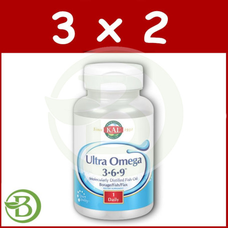 Pack 3x2 Ultra Omega 3-6-9 50 Perlas Kal