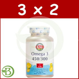 Pack 3x2 Omega 3 450/300 60 Perlas Kal