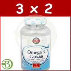 Pack 3x2 Oméga 3 720/480 60 Perles Kal