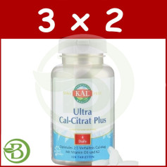 Pack 3x2 Comprimés Ultra Cal-Citrate+K2 120 Kal