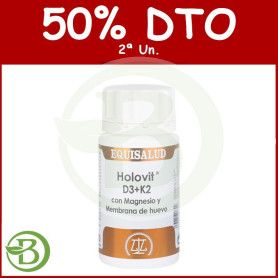 Holovit D3+K2 con Magnesio 50 Cápsulas Equisalud Pack (2a Ud al 50%)