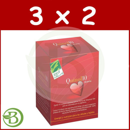 Pack 3x2 Quinol 10 60 Perlas 100% Natural