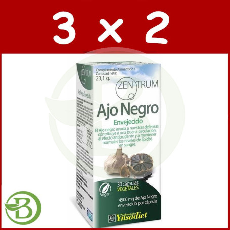 Pack 3x2 Zentrum Extracto de Ajo Negro Envejecido 30 Cápsulas Ynsadiet