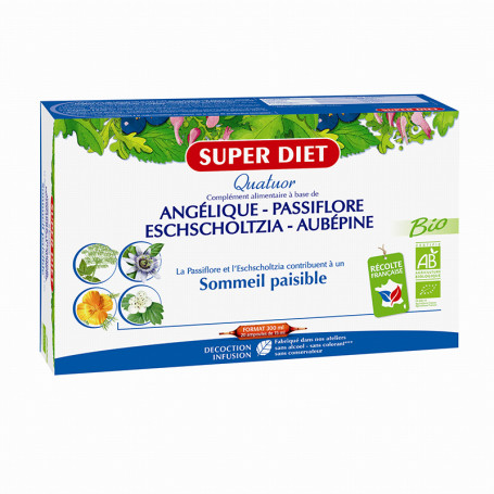 Quatuor Détente Passiflore Bio 20 Ampoules Super Diet