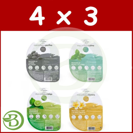 Pack 4x3 Mascarilla que Ilumina Mimesis Sentations 40Ml. Herbora