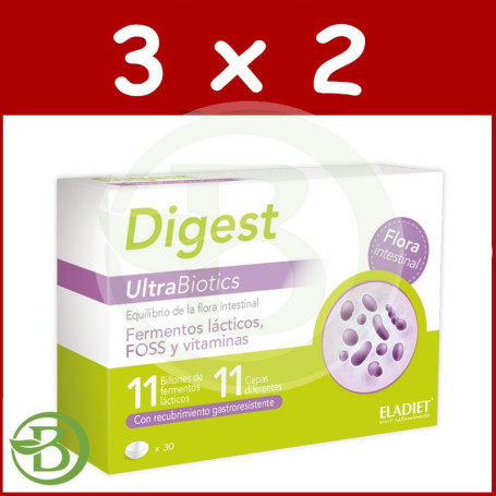 Pack 3x2 Digest Ultrabiotic 30 Comprimidos Eladiet