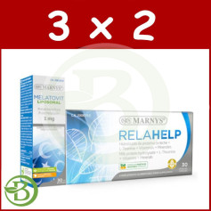 Pack 3x2 Pack Relahelp 30 Gélules + Melatovit Marnys