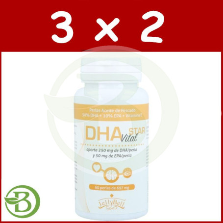 Pack 3x2 Dha Vital Star 60 Perlas Jellybell