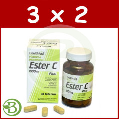 Pack 3x2 Ester C Plus 1000Mg. Aide à la santé