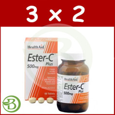 Pack 3x2 Ester C Plus 500Mg. Aide à la santé