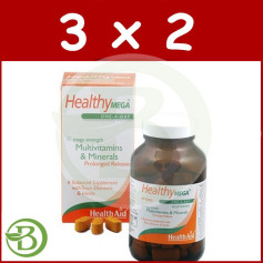 Pack 3x2 HealthyMega 60 Comprimés d&#39;Aide à la Santé