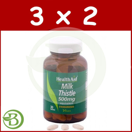 Pack 3x2 Cardo Mariano 30 Comprimidos (Silybum Marianum) Health Aid