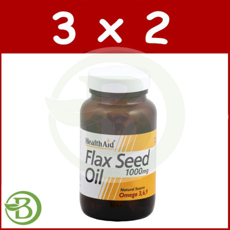 Pack 3x2 Aceite de Linaza 1.000Mg. 60 Cápsulas Health Aid