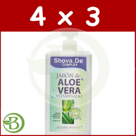 Pack 4x3 Jabón Aloe Vera Complex 1Lt. Shova De