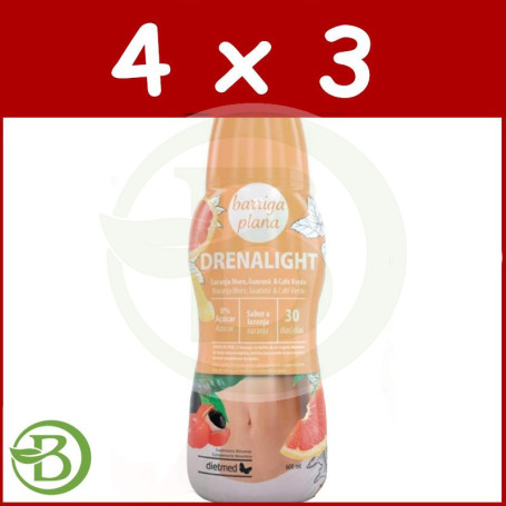 Pack 4x3 Drenalight Barriga Plana 600Ml. Dietmed