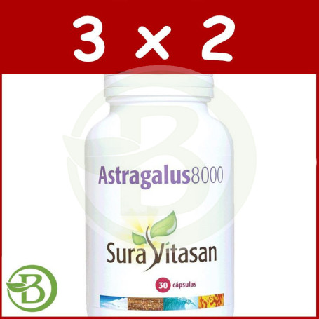 Pack 3x2 Astrágalus 8000 30 Cápsulas Sura Vitasan