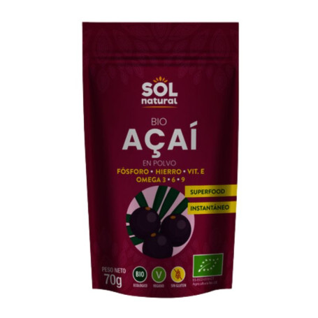 Poudre d&#39;Açaí Bio 70 Gr Sol Natural