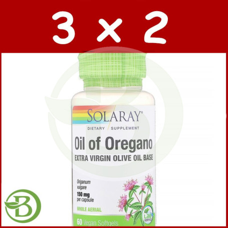 Pack 3x2 Oil Oregan 150Mg. 60 Perlas Solaray