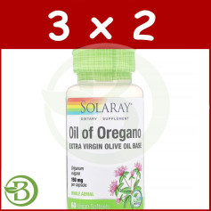 Pack 3x2 Huile d&#39;Origan 150Mg. 60 perles Solaray