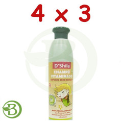 Pack 4x3 Vitamine Shampooing Scolaire 250Ml. Shila