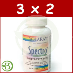 Pack 3x2 Spectro Formule Végétarienne Multi-Vita-Min 180 Gélules Solaray