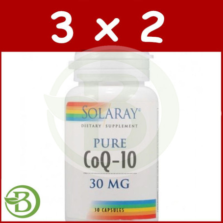 Pack 3x2 Pure CoQ10 30Mg. 30 Cápsulas Solaray