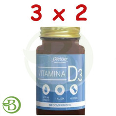 Pack 3x2 Dietisa Vitamine D3 60 Comprimés Dietisa