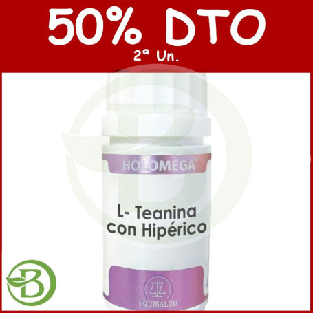 Holomega L-Teanina con Hipérico 50 Cápsulas Equisalud Pack (2a Ud al 50%)