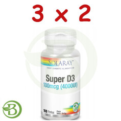 Pack 3x2 Super D3 4000Ui 100 Perles Solaray