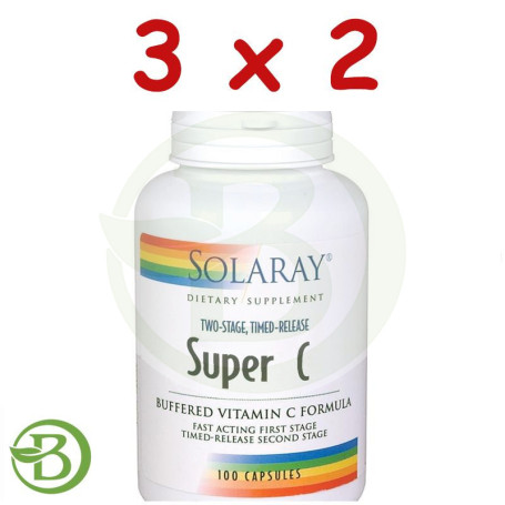 Pack 3x2 Super C 100 Cápsulas Solaray